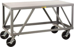 Little Giant - Mobile Table - Fixed Leg, Gray, 36" Deep - Eagle Tool & Supply