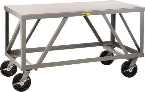 Little Giant - Mobile Table - Fixed Leg, Gray, 30" Deep - Eagle Tool & Supply