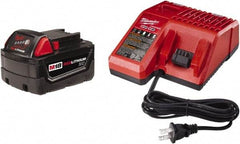 Milwaukee Tool - 18 Volt, 1 Battery Lithium-Ion Power Tool Charger - Battery Included - Eagle Tool & Supply