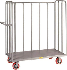 Little Giant - 3,600 Lb Capacity Steel 3-Sided Truck - Steel Deck, 30" OAW, 60" Platform Length, Polyurethane Casters - Eagle Tool & Supply