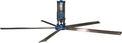 Patterson Fan - 5 Blades, 24' Blade Length, 400,867 CFM High Performance Industrial Ceiling Fan - 48 RPM, 220V, Blue & Silver - Eagle Tool & Supply