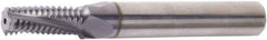 Vargus - M10x1.5 ISO, 0.323" Cutting Diam, 3 Flute, Solid Carbide Helical Flute Thread Mill - Internal Thread, 0.62" LOC, 2-7/8" OAL, 3/8" Shank Diam - Eagle Tool & Supply