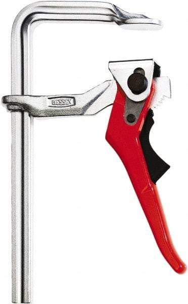 Bessey - 8" Capacity, 4" Throat Depth Steel (Profiled Rail) Bar Clamp - 600 Lb Clamping Pressure, 11" OAL - Eagle Tool & Supply