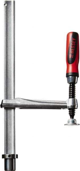 Bessey - 1100 Lb Holding Capacity, 12" Max Opening Capacity, 1100 Lb Clamping Pressure, Manual Hold Down Clamp - 6-7/8" Arm Length, 7" Clamp Length, 1-37/64" Clamp Width, 15-3/4" Clamp Height, 28mm Stud Mount, Steel - Eagle Tool & Supply