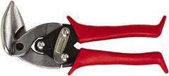 Midwest Snips - 1-1/4" Length of Cut, Left Pattern Upright Aviation Snip - 8" OAL, 24 AWG Steel Capacity - Eagle Tool & Supply