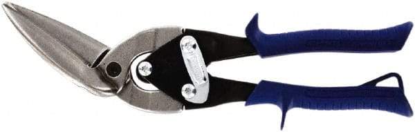 Midwest Snips - 2-3/8" Length of Cut, Straight Pattern Offset Aviation Snip - 10-1/2" OAL, 20 AWG Steel Capacity - Eagle Tool & Supply