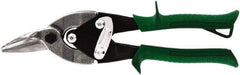 Midwest Snips - 1-1/4" Length of Cut, Right Pattern Aviation Snip - 10" OAL, 18 AWG Steel Capacity - Eagle Tool & Supply