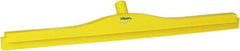 Vikan - 27.6" Polypropylene Blade Floor Squeegee Frame - Threaded End, Double Edge, Yellow, Polypropylene Holder - Eagle Tool & Supply