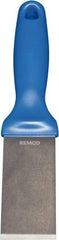 Remco - Stiff Stainless Steel Beveled Scraper - 1-1/2" Blade Width x 3-1/2" Blade Length, 5-13/32" Long Ergonomic Polypropylene Handle - Eagle Tool & Supply