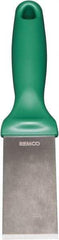 Remco - Stiff Stainless Steel Beveled Scraper - 1-1/2" Blade Width x 3-1/2" Blade Length, 5-13/32" Long Ergonomic Polypropylene Handle - Eagle Tool & Supply