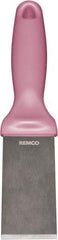 Remco - Stiff Stainless Steel Beveled Scraper - 1-1/2" Blade Width x 3-1/2" Blade Length, 5-13/32" Long Ergonomic Polypropylene Handle - Eagle Tool & Supply