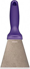 Remco - Stiff Stainless Steel Beveled Scraper - 3" Blade Width x 3-1/2" Blade Length, 5-13/32" Long Ergonomic Polypropylene Handle - Eagle Tool & Supply