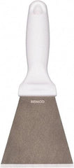 Remco - Stiff Stainless Steel Beveled Scraper - 3" Blade Width x 3-1/2" Blade Length, 5-13/32" Long Ergonomic Polypropylene Handle - Eagle Tool & Supply