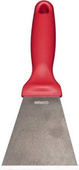 Remco - Stiff Stainless Steel Beveled Scraper - 3" Blade Width x 3-1/2" Blade Length, 5-13/32" Long Ergonomic Polypropylene Handle - Eagle Tool & Supply