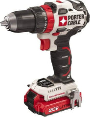 Porter-Cable - 20 Volt 1/2" Chuck Mid-Handle Cordless Drill - 0-1800 RPM, Keyless Chuck, Reversible, 2 Lithium-Ion Batteries Included - Eagle Tool & Supply