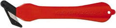 Klever Innovations - Fixed Safety Cutter - 1-1/4" Carbon Steel Blade, Red Plastic Handle, 1 Blade Included - Eagle Tool & Supply