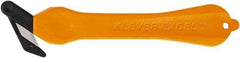 Klever Innovations - Fixed Safety Cutter - 1-1/4" Carbon Steel Blade, Orange Plastic Handle, 1 Blade Included - Eagle Tool & Supply