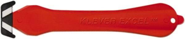 Klever Innovations - Fixed Safety Cutter - 1-1/4" Carbon Steel Blade, Red Plastic Handle, 1 Blade Included - Eagle Tool & Supply