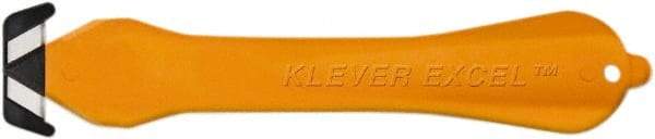 Klever Innovations - Fixed Safety Cutter - 1-1/4" Carbon Steel Blade, Orange Plastic Handle, 1 Blade Included - Eagle Tool & Supply