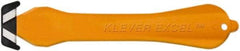 Klever Innovations - Fixed Safety Cutter - 1-1/4" Carbon Steel Blade, Orange Plastic Handle, 1 Blade Included - Eagle Tool & Supply