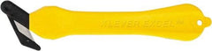 Klever Innovations - Fixed Safety Cutter - 1-1/4" Carbon Steel Blade, Yellow Plastic Handle, 1 Blade Included - Eagle Tool & Supply