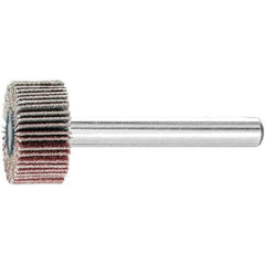 PFERD - 3/4" Diam x 3/8" Face Width, Aluminum Oxide Coated Mounted Flap Wheel - 1/4" Shank Mount, 120 Grit, 38,100 Max RPM - Eagle Tool & Supply