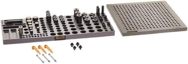 Renishaw - M8, CMM Magnetic & Clamping Kit - Use with CMM Fixtures, Includes 47Pc. Component Set, 300x300mm Plate - Eagle Tool & Supply
