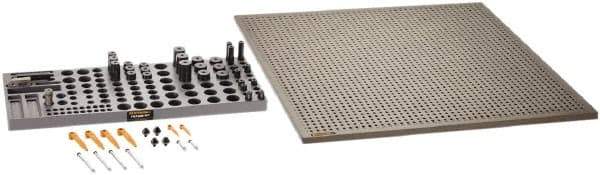 Renishaw - M6, CMM Clamping Kit - Use with CMM Fixtures, Includes 44Pc. Component Set, 600x600mm Plate - Eagle Tool & Supply