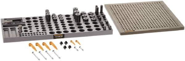 Renishaw - M6, CMM Clamping Kit - Use with CMM Fixtures, Includes 44Pc. Component Set, 300x300mm Plate - Eagle Tool & Supply