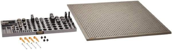 Renishaw - M6, CMM Magnetic & Clamping Kit - Use with CMM Fixtures, Includes 49Pc. Component Set, 600x600mm Plate - Eagle Tool & Supply