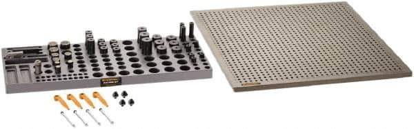 Renishaw - M6, CMM Magnetic & Clamping Kit - Use with CMM Fixtures, Includes 49Pc. Component Set, 450x450mm Plate - Eagle Tool & Supply