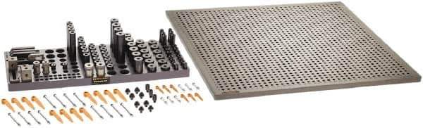 Renishaw - M8, CMM Clamping Kit - Use with CMM Fixtures, Includes 110Pc. Component Set, 600x600mm Plate - Eagle Tool & Supply