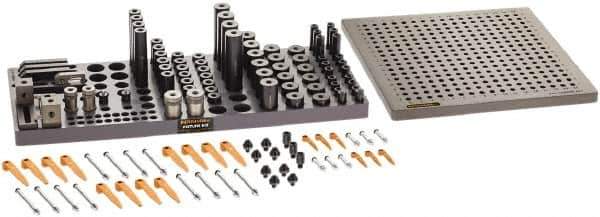 Renishaw - M8, CMM Clamping Kit - Use with CMM Fixtures, Includes 110Pc. Component Set, 300x300mm Plate - Eagle Tool & Supply