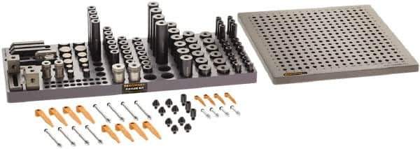 Renishaw - M8, CMM Magnetic & Clamping Kit - Use with CMM Fixtures, Includes 114Pc. Component Set, 300x300mm Plate - Eagle Tool & Supply