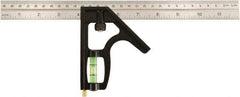 Johnson Level & Tool - 2 Piece, 12" Combination Square Set - 1/8, 1/16 & 1/32" (Inch/Metric) Graduation, Stainless Steel Blade, Cast Zinc Head - Eagle Tool & Supply