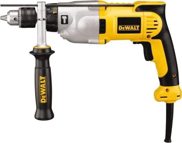 DeWALT - 120 Volt 1/2" Keyed Chuck Electric Hammer Drill - 0 to 56,000 BPM, 0 to 3,500 RPM, Reversible - Eagle Tool & Supply