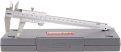 SPI - 0 to 150mm Stainless Steel Vernier Caliper - 0.02mm Graduation, 1.57" Jaw Depth, 0.02" Accuracy, Includes NIST Traceability Certificate - Eagle Tool & Supply