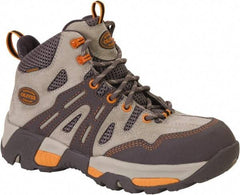 OLIVER - Women's Medium Width Steel Industrial Hiker - Tan, Orange, Leather Upper, Rubber Outsole, 5" High, Lace-Up - Eagle Tool & Supply