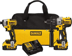 DeWALT - 20 Volt Cordless Tool Combination Kit - Includes 1/2" Brushless Hammerdrill & 1/4" Brushless Compact Impact Driver, Lithium-Ion Battery Included - Eagle Tool & Supply