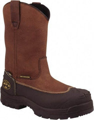 OLIVER - Men's Size 6 Wide Width Steel Rigger - Brown, Leather Upper, Polyurethane/Rubber Outsole, 10" High, Pull-On - Eagle Tool & Supply