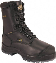 OLIVER - Men's Size 7 Wide Width Composite Work Boot - Black, Leather Upper, Rubber Outsole, 14" High, Lace-Up, Waterproof - Eagle Tool & Supply