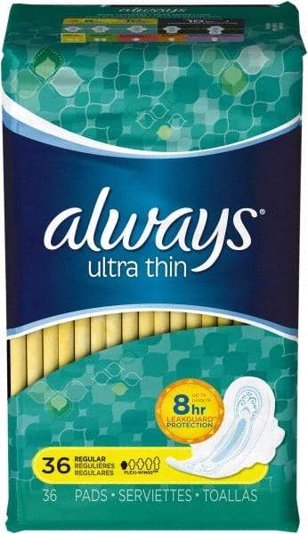 Always - Folded Sanitary Napkins - Regular Absorbency, Up to 8 Hours LeakGuard Protection - Eagle Tool & Supply