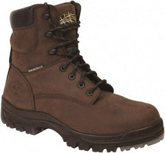 OLIVER - Men's Size 10 Wide Width Composite Work Boot - Brown, Leather Upper, Rubber Outsole, 6" High, Lace-Up - Eagle Tool & Supply