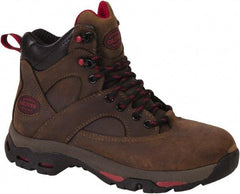 OLIVER - Women's Medium Width Steel Work Boot - Brown, Leather Upper, Rubber Outsole, 6" High, Lace-Up, Waterproof - Eagle Tool & Supply
