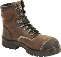 OLIVER - Men's Size 14 Wide Width Steel Work Boot - Wheat, Leather Upper, Polyurethane/Rubber Outsole, 6" High, Lace-Up - Eagle Tool & Supply