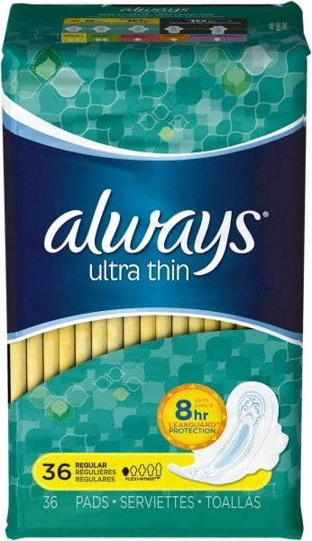 Always - Folded Sanitary Napkins - Regular Absorbency, Up to 8 Hours LeakGuard Protection - Eagle Tool & Supply