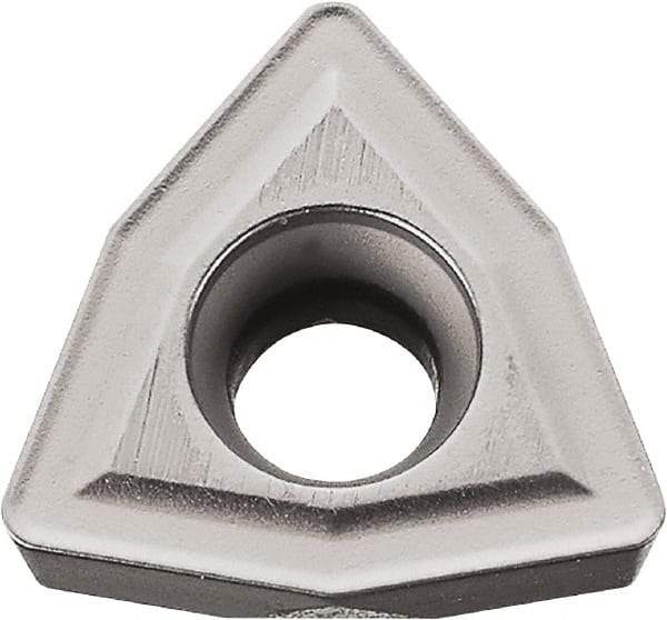 Kyocera - WCMX06 M1 Grade KW10 Carbide Indexable Drill Insert - WC/Co Finish, Trigon, 3/8" Inscribed Circle - Eagle Tool & Supply