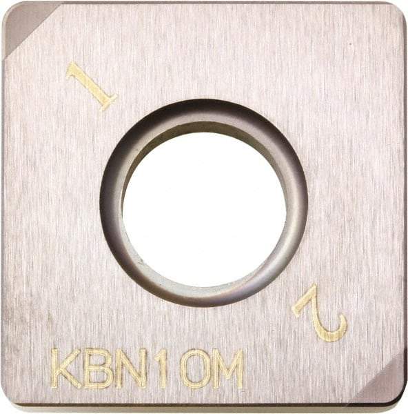 Kyocera - SNGA431 Grade KBN25M CBN Turning Insert - Megacoat Finish, 90° Square, 1/2" Inscr Circle, 3/16" Thick, 1/64" Corner Radius - Eagle Tool & Supply