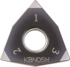 Kyocera - WNGA432 Grade KBN35M CBN Turning Insert - Megacoat Finish, 80° Trigon, 1/2" Inscr Circle, 3/16" Thick, 1/32" Corner Radius - Eagle Tool & Supply