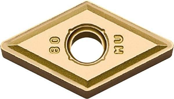 Kyocera - DNMG431 MU Grade PR1535 Carbide Turning Insert - Megacoat Nano Finish, 55° Diamond, 1/2" Inscr Circle, 3/16" Thick, 1/64" Corner Radius - Eagle Tool & Supply